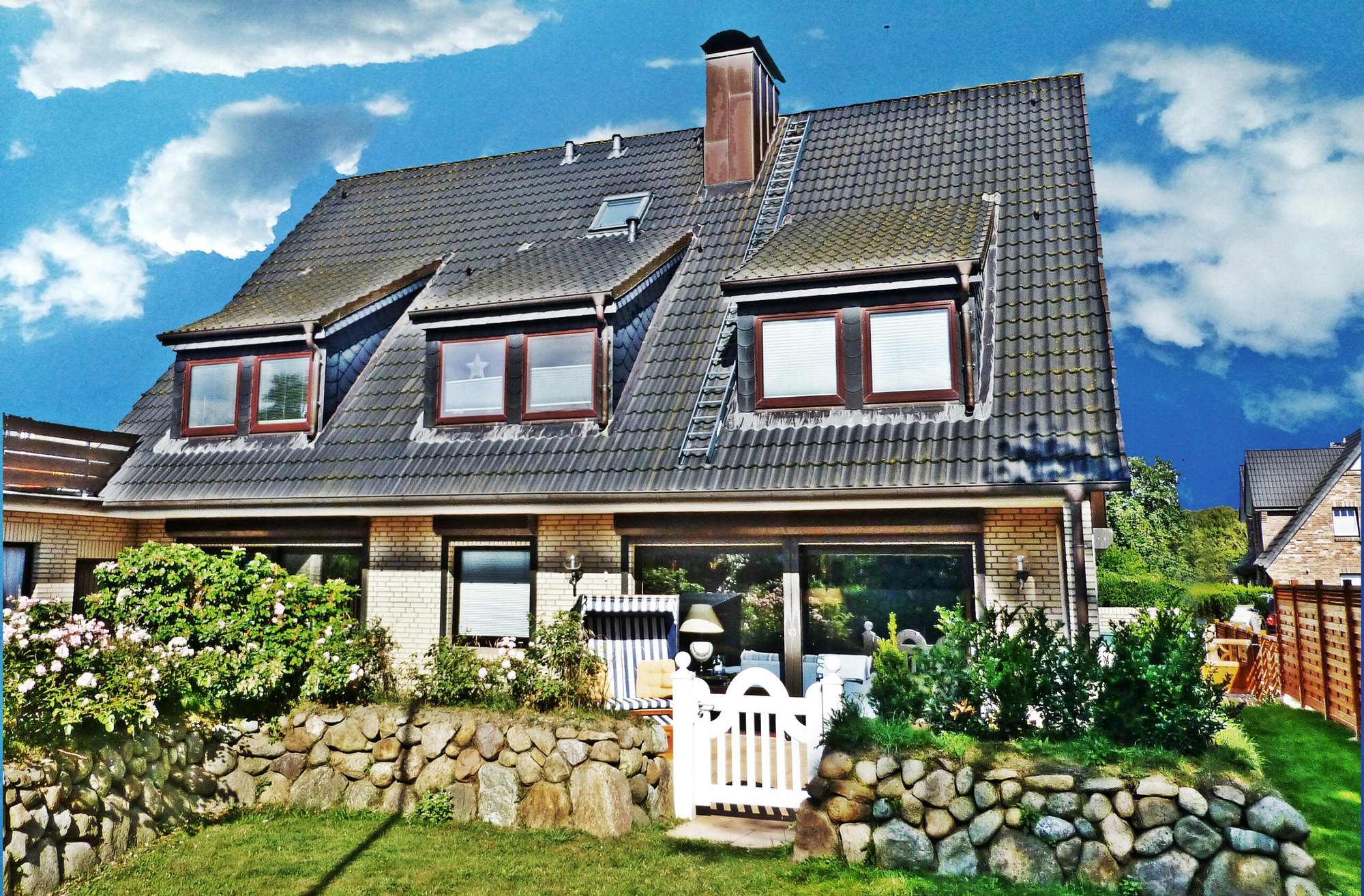 Das Haus in Westerland auf Sylt mit Terrasse und Gartentor